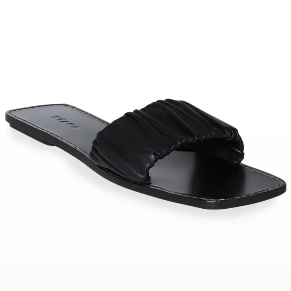STAUD Nina Flat Ruched Slide Sandal